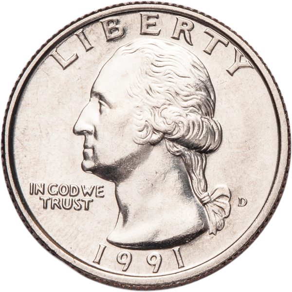 1991-D Washington Quarter MS60
