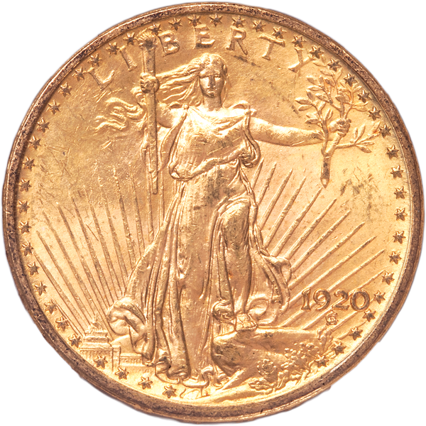 1920 Saint-Gaudens Gold $20 Double Eagle