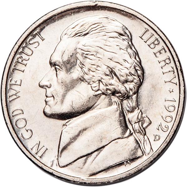 1992-D Jefferson Nickel MS60