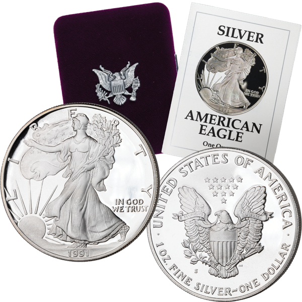 1991-S $1 Silver American Eagle, Choice Proof, PR63