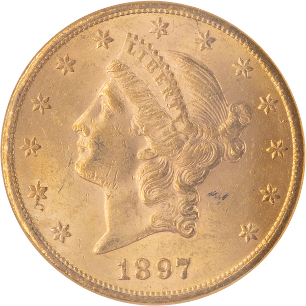 1897 Gold $20 Liberty Head NGC MS61