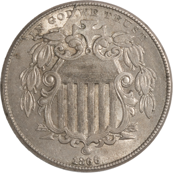 1866 Shield Nickel Rays PCGS XF45 | Littleton Coin Company