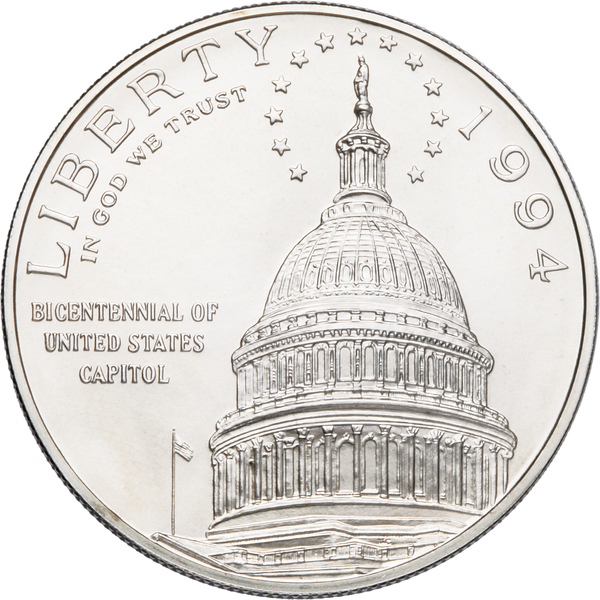 1994-D U.S. Capitol Bicentennial Silver Dollar