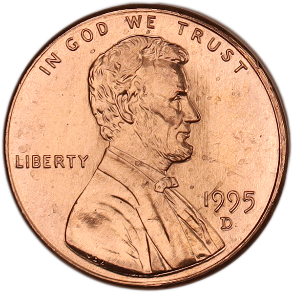 1995-D Lincoln Head Cent MS60