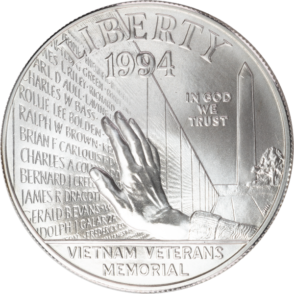 1994-W Vietnam War Veterans Memorial Silver Dollar