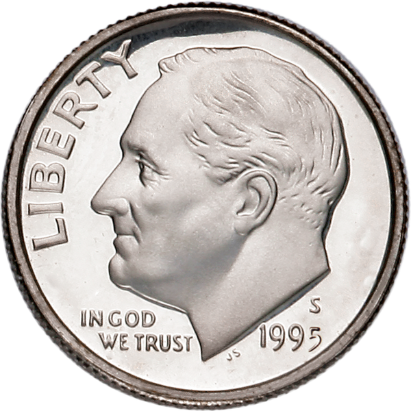 1995-S 90% Silver Roosevelt Dime PR63 | Littleton Coin Company