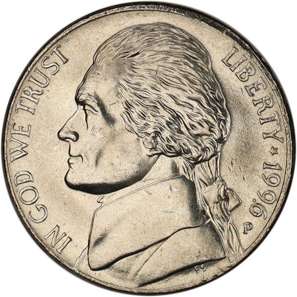 1996-P Jefferson Nickel MS60