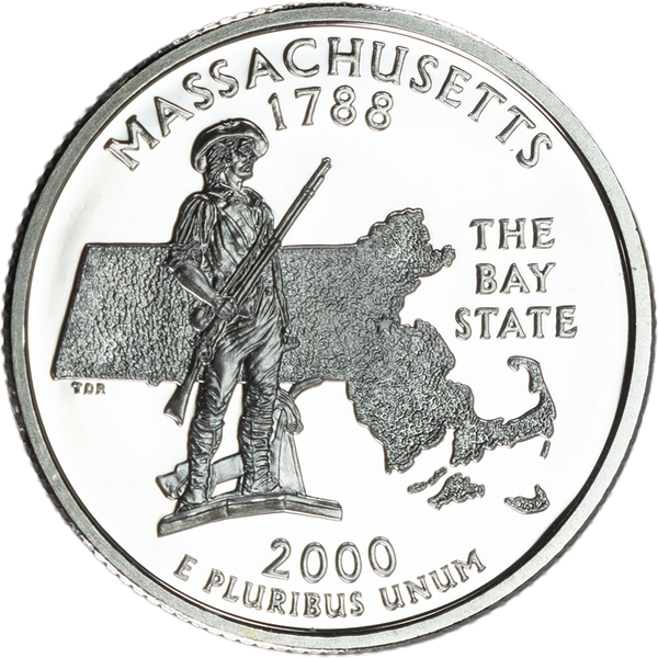 2000-S 90% Silver Massachusetts Statehood Quarter