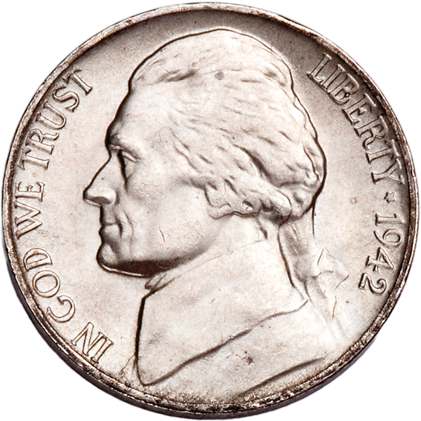 1942-P Jefferson Wartime Silver Alloy Nickel | Littleton Coin Company