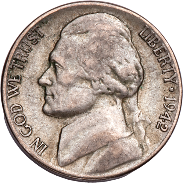 1942-S Jefferson Wartime Silver Alloy Nickel