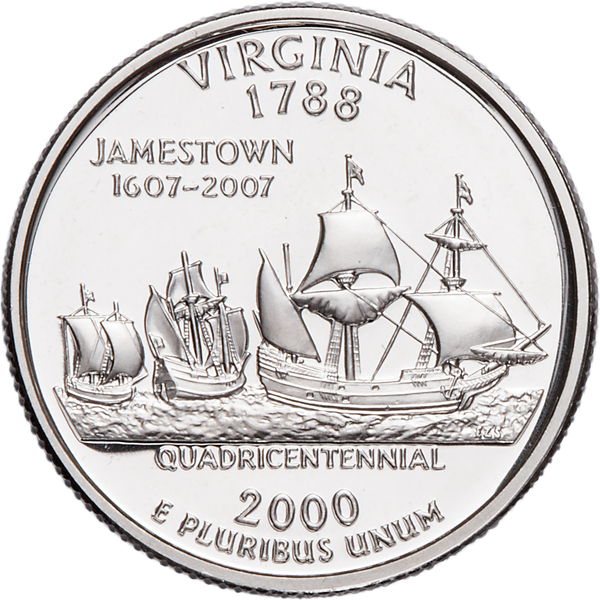 2000-S 90% Silver Virginia Statehood Quarter