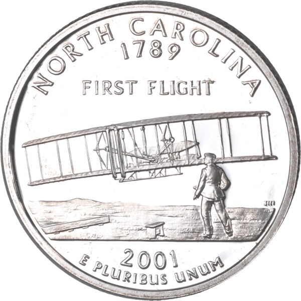 2001-S 90% Silver North Carolina Statehood Quarter