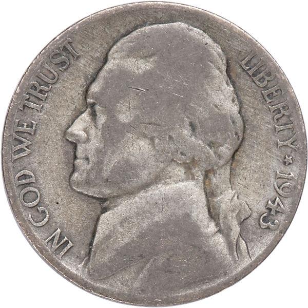 1943-D Jefferson Wartime Silver Alloy Nickel