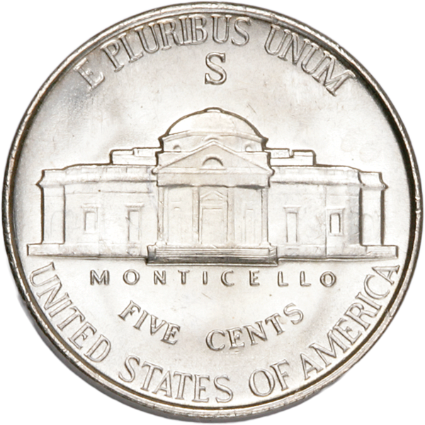 Back Of Us Nickel Coin