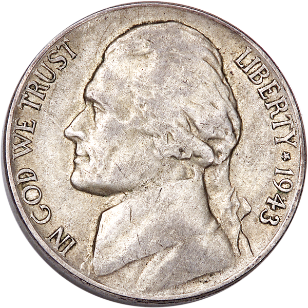 1943-S Jefferson Wartime Silver Alloy Nickel