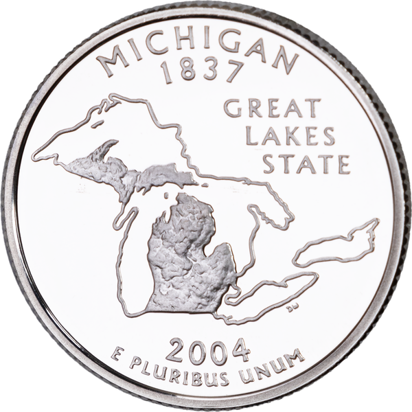 2004-S 90% Silver Michigan Statehood Quarter