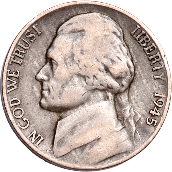 1945-P Jefferson Wartime Silver Alloy Nickel