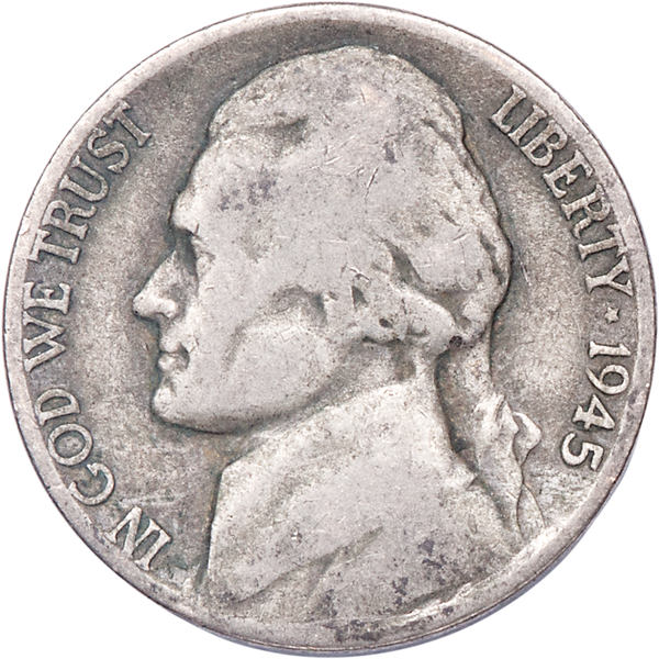 1945-D Jefferson Wartime Silver Alloy Nickel