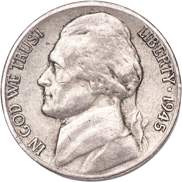 1945-S Jefferson Wartime Silver Alloy Nickel