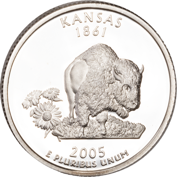 2005-S 90% Silver Kansas Statehood Quarter