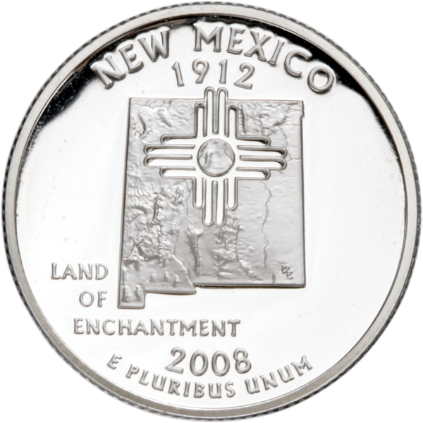 2008-S 90% Silver New Mexico Statehood Quarter