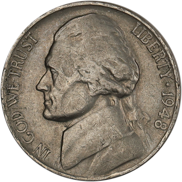 1948-S Jefferson Nickel, Circulated