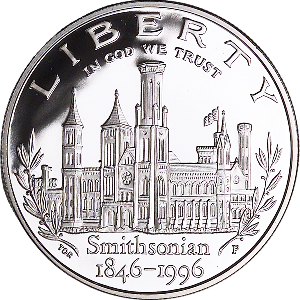 1996-P Smithsonian 150th Anniversary Silver Dollar