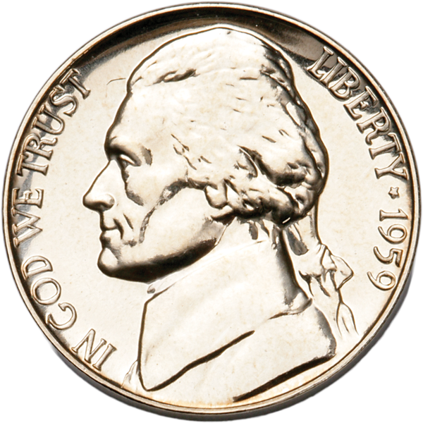 1959 Jefferson Nickel Proof PR63