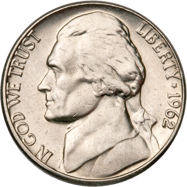 1962 Jefferson Nickel MS60