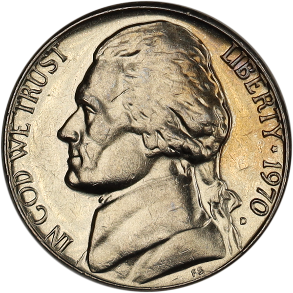 1970-D Jefferson Nickel MS60