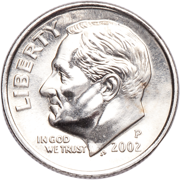 2002-P Roosevelt Dime MS60
