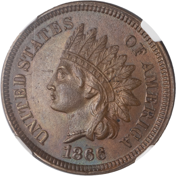 1866 Indian Head Cent Brown