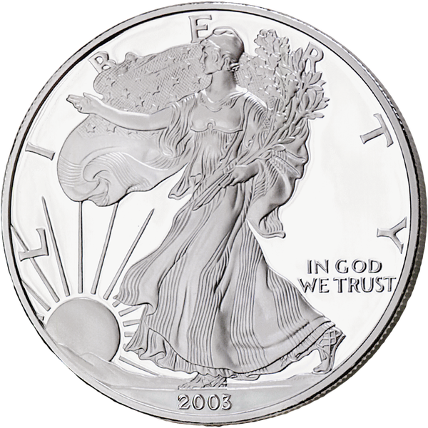 2003W アメリカン イーグル プラチナ　プルーフ　100ドル　1オンス 2003-W $1 Silver American Eagle | Littleton Coin Company