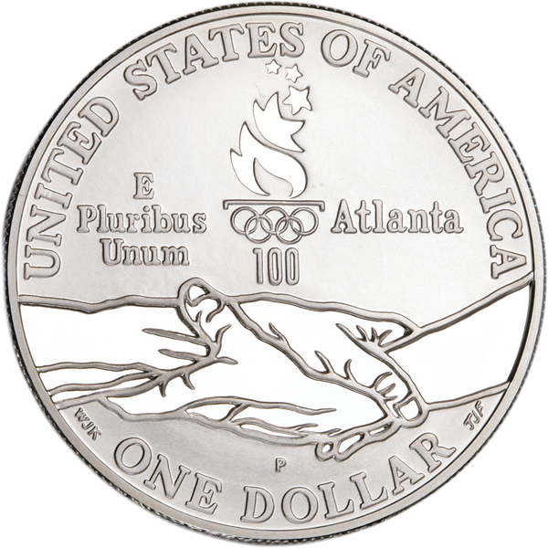 1995-P Centennial Olympics (Gymnastics) Silver Dollar, Choice
