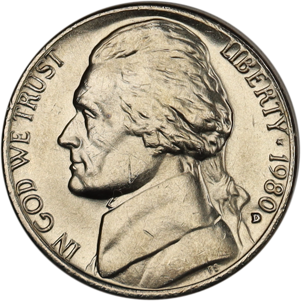 1980-D Jefferson Nickel MS60