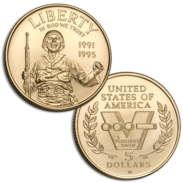 1993-W 50th Anniversary of World War II Gold $5