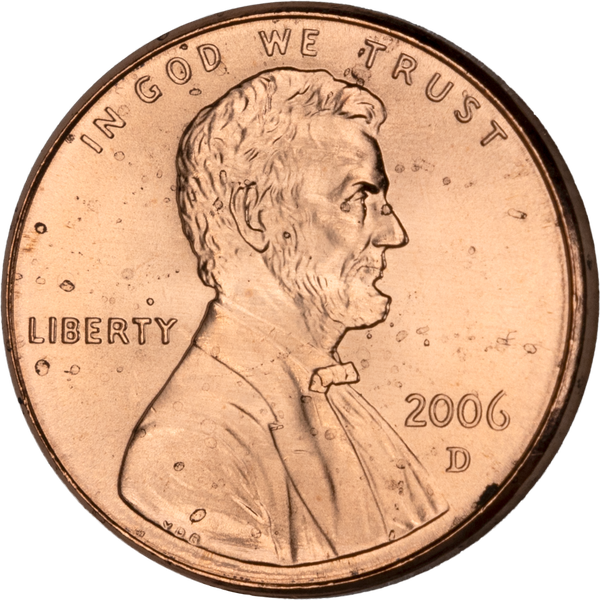 2006-D Lincoln Head Cent, Uncirculated, MS60