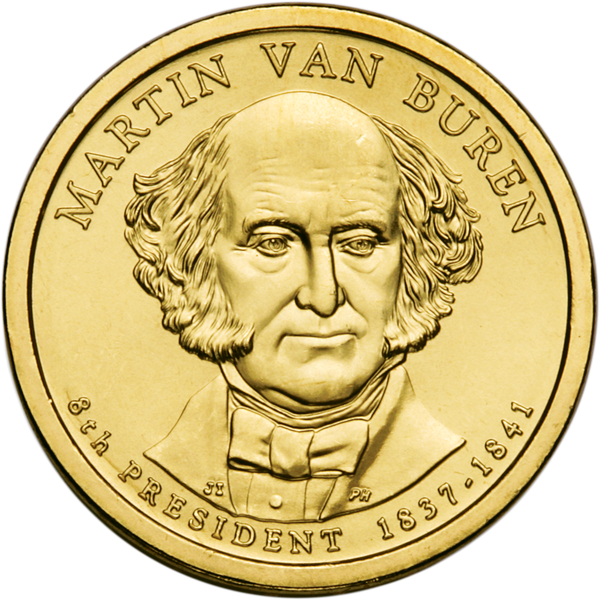 2008 Martin Van Buren Presidential dollar design