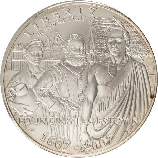 2007-P Jamestown Silver $1 Commemorative, Choice Uncirculated, MS63
