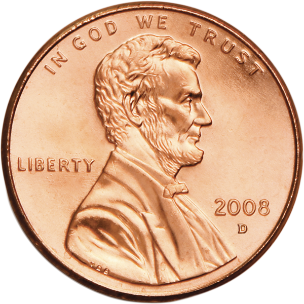2008-D Lincoln Head Cent, Uncirculated, MS60