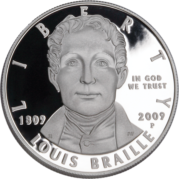 2009 Louis Braille Bicentennial Silver Dollar | Littleton Coin Company