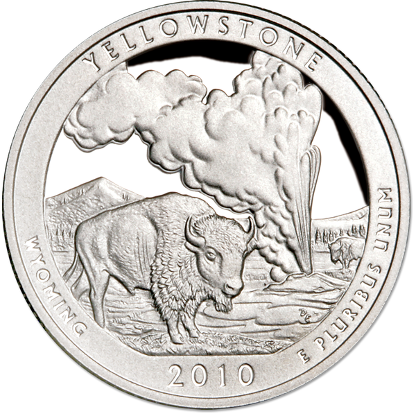 2010-S 90% Silver Yellowstone National Park Quarter