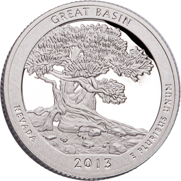 2013-S 90% Silver Great Basin National Park Quarter