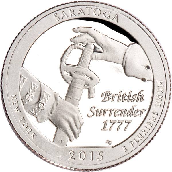 2015-S 90% Silver Saratoga National Park Quarter
