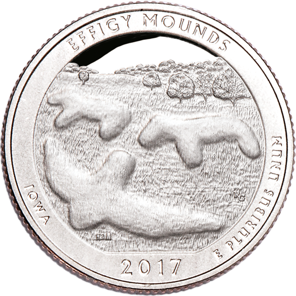 2017-S 90% Silver Effigy Mounds National Monument Quarter