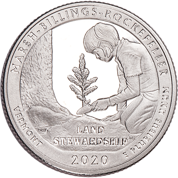2020-S 99.9% Silver Marsh-Billings-Rockefeller National Historical Park Quarter