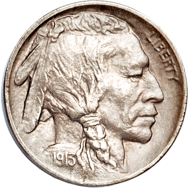 1913 Buffalo Nickel, Variety 1, Raised Mound