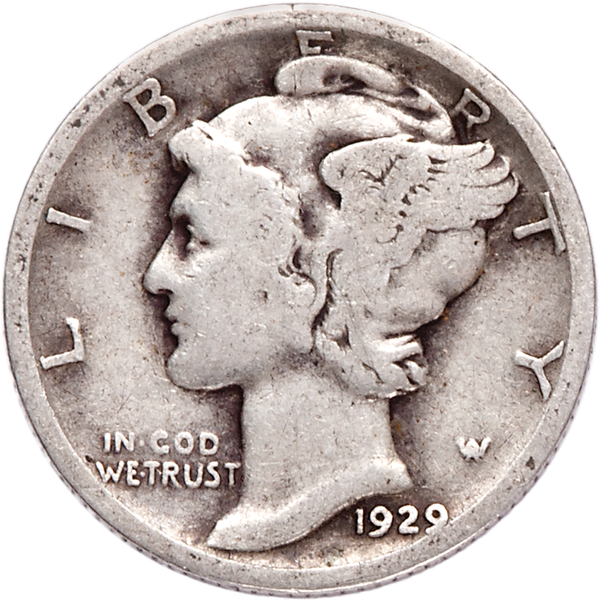 1929 Mercury Dime CIRC