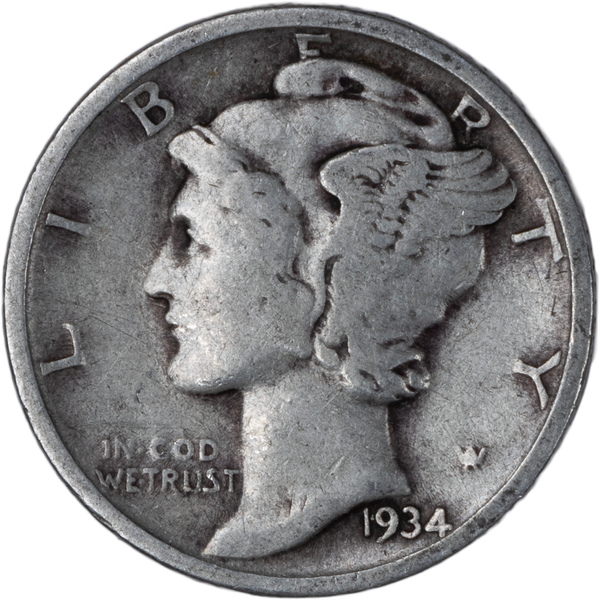 1934 Mercury Dime