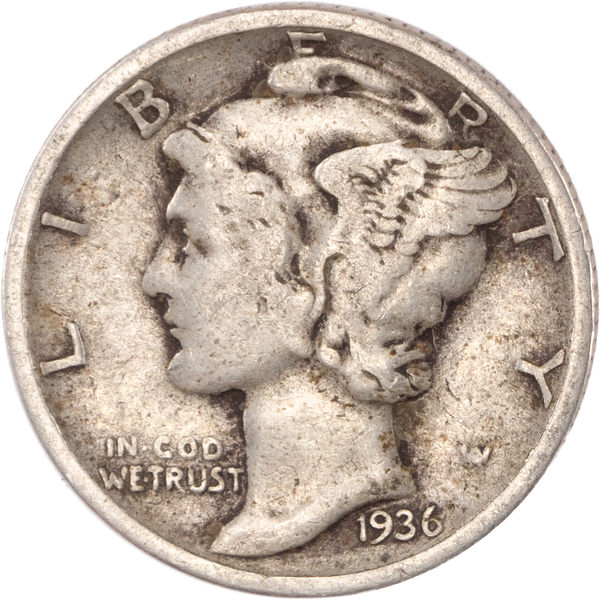 1936 Mercury Dime F